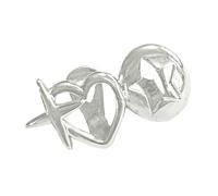 Rétro Double Love Stars Accessoires Dents Laiton Galvanisé Acier Grilles pour Couples Bijoux Tendance Laiton & Galvanisé Grilles, taille unique, Comme décrit, Comme décrit.