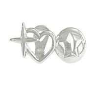 Rétro Double Love Stars Accessoires Dents Laiton Galvanisé Acier Grilles pour Couples Bijoux Tendance Laiton & Galvanisé Grilles, taille unique, Comme décrit, Comme décrit.