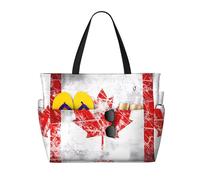 Rétro drapeau du Canada Multifonctionnel Plage Voyage Sac Multi Poches Design Tendance Convient pour Divers Lieux de Plein Air