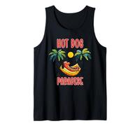 Rétro Drôle Teckel Vacances d'été Hot Dog Paradise Humour Débardeur