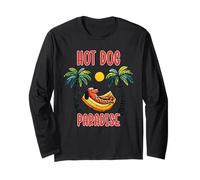 Rétro Drôle Teckel Vacances d'été Hot Dog Paradise Humour Manche Longue