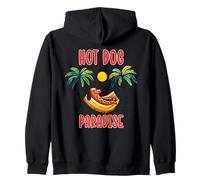 Rétro Drôle Teckel Vacances d'été Hot Dog Paradise Humour Sweat à Capuche