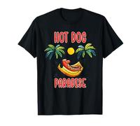 Rétro Drôle Teckel Vacances d'été Hot Dog Paradise Humour T-Shirt