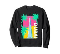 Rétro Dubai Art Burj Khalifa Palmiers Style Vintage Sweatshirt