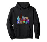 Rétro Dubaï Skyline Paysage Urbain Architecture Moderne Sweat à Capuche