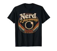 Rétro Éclipse Solaire Allemande 2026 Nerd d'Astronomie Espac T-Shirt