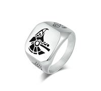 Rétro égyptien pharaon Horus ciel Dieu titane acier bague pour hommes niche artistique Totem gardien bijoux