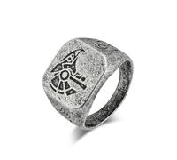 Rétro égyptien pharaon Horus ciel Dieu titane acier bague pour hommes niche artistique Totem gardien bijoux