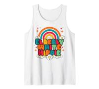 Retro Elderly White Hippie Groovy Flower 60s Rainbow Funny Débardeur