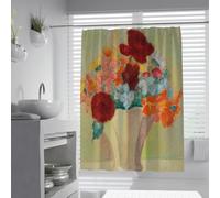 Retro élégant Rideau de Douche Grande Nature Morte : Bouquet Lumineux célèbre Peinture Impression Salle de Bain Rideaux de Douche avec Crochets Extra Long imperméable 200 x 240 cm