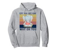 Retro Elephant Yoga Eff You See Kay Why Oh You Sweat à Capuche