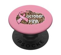 Rétro : en Octobre, Nous portons Un léopard Rose, Une Citrouille, Un Cancer du Sein PopSockets PopGrip Adhésif