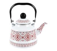 Retro Enamel Kettle, Vintage Tea Pot Brewer, 2.5l Stove Teapot with Heat Resistant Handle, Glossy Porcelain Steel Kettle, Boiling Pot with Classic Style, Kitchen Cookware for Camping Picnics