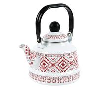 Retro Enamel Tea Kettle - 2.5L Stove Top Pot | Classic Vintage Water Kettle, Home Kitchen Camping Cookware, Large Capacity Porcelain Enameled Teapot For Family Gatherings