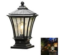 Rétro étanche Lampe Pilier Portail E27 Lampe de Poteau verre Lampe Extérieur Métal Eclairage De Jardin Sur Pied Borne De Jardin Pilier Aluminium Patio Chemins pelouse porche cour escalier Terrasse