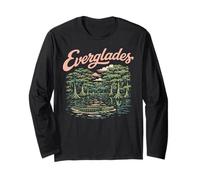 Retro Everglades National Park Gator Vintage 80s Florida Manche Longue