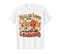 Rétro Fall in Love with Learning Autumn Teacher Appreciation T-Shirt