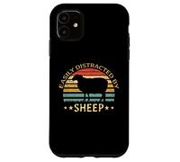 Retro Farmer Funny Sheep Lover Facilement distrait par Les Moutons Coque pour iPhone 11