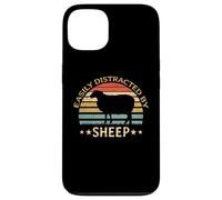 Retro Farmer Funny Sheep Lover Facilement distrait par Les Moutons Coque pour iPhone 13