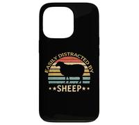 Retro Farmer Funny Sheep Lover Facilement distrait par Les Moutons Coque pour iPhone 13 Pro