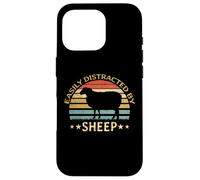 Retro Farmer Funny Sheep Lover Facilement distrait par Les Moutons Coque pour iPhone 16 Pro