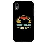 Retro Farmer Funny Sheep Lover Facilement distrait par Les Moutons Coque pour iPhone XR
