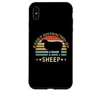 Retro Farmer Funny Sheep Lover Facilement distrait par Les Moutons Coque pour iPhone XS Max