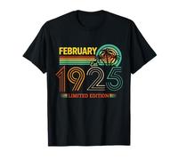 Rétro Février Anniversaire 1925 Édition limitée Vintage 101ème année T-Shirt