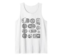 Retro Fish Sardines Tee Fisherman Esthétique Collage de fruits de mer Débardeur