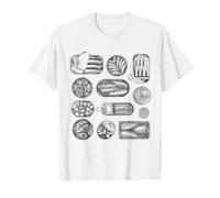 Retro Fish Sardines Tee Fisherman Esthétique Collage de fruits de mer T-Shirt