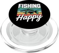 Retro Fishing Happy - La pêche me rend heureuse La joie du pêcheur PopSockets PopGrip pour MagSafe
