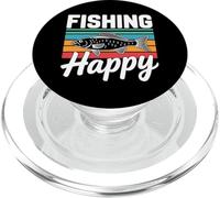 Retro Fishing Happy - La pêche me rend heureuse La joie du pêcheur PopSockets PopGrip pour MagSafe