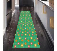 Rétro Fleur Tapis de Cuisine Devant Evier Antidérapant Lavable 60 x 180 cm, Pop Art Marguerite Tapis de Passage, Carpet pour Chambre à Coucher Descente de lit Salon Interieur