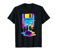 Retro Floppy Disk Vaporwave Glitch Art 90s Computer T-Shirt