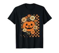Rétro Floral Citrouille Jack O Lantern Halloween Spooky Season T-Shirt
