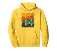 Retro Floral Groovy OLIVIA Nom personnalisé Sweat à Capuche