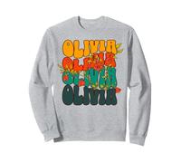 Retro Floral Groovy OLIVIA Nom personnalisé Sweatshirt