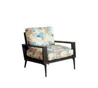Retro Floral Print Velvet Accent Armchair with Gold Metal Legs Mid-Century Lounge Chair Modern Frame for Living Room & Bedroom(Golden Legs)