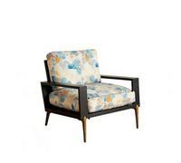 Retro Floral Print Velvet Accent Armchair with Gold Metal Legs Mid-Century Lounge Chair Modern Frame for Living Room & Bedroom(Black Legs)