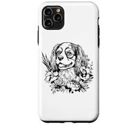 Retro Flowers Floral Cavalier King Charles Spaniel Dog Lover Coque pour iPhone 11 Pro Max