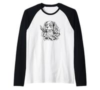 Retro Flowers Floral Cavalier King Charles Spaniel Dog Lover Manche Raglan
