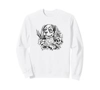 Retro Flowers Floral Cavalier King Charles Spaniel Dog Lover Sweatshirt