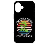 Retro Food Lover I'm Only Here for The Basilic Coque pour iPhone 16