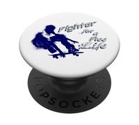 Retro Freedom Fighter pour Un Skateur à Vie Libre PopSockets PopGrip Adhésif