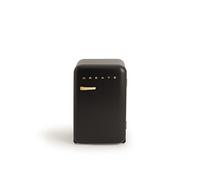 CREATE / RÉTRO FRIGO 83.5 ARGENT/Réfrigérateur noir avec poignée en bois / 98W, basse consommation, 2 étagères, régulateur de température, porte-bouteilles, 56x54x84cm.