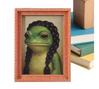 Retro Frog Refrigerator Magnet - Strong Wooden Magnetic Frame with Cute Frog Art | Quirky Mini Fridge, Magnet Kitchen, Office, Magnetic Boards | Funny Gift for, Birthday, Halloween, Thanksgiving