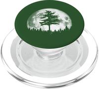 Retro Full Moon & Minimalist Pine Tree Vintage Graphic PopSockets PopGrip pour MagSafe