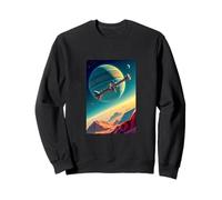 rétro futuriste Espace paysages géométrie Minimale Vaisseau Spatial Sweatshirt