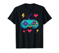 Retro Gamer Love Pixel Hearts 90s Gaming Controller Art T-Shirt