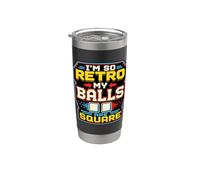 Retro Gamer Pixel Arcade 8 bits Gaming Humour Gobelet isotherme en acier inoxydable double paroi